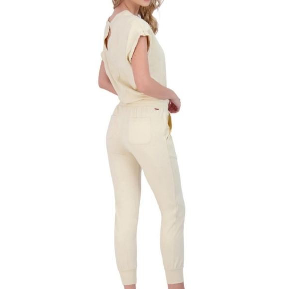 N:PHILANTHROPY SHORT SLEEVE COTTON V-NECK JUMPSUIT In Clay Sz L - Picture 2 of 12